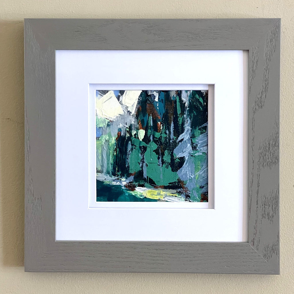 Framed Original Art - Distant Snowcaps - Artist Janice Saunders