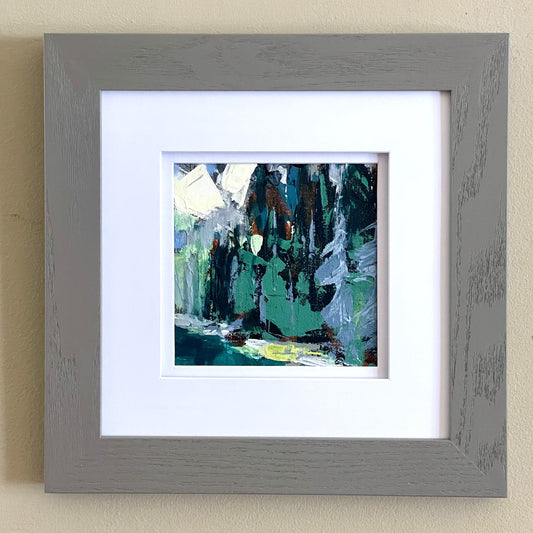 Framed Original Art - Distant Snowcaps - Artist Janice Saunders