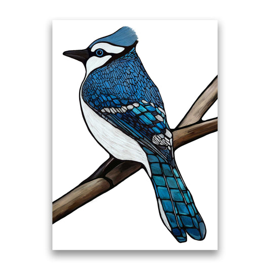 Print on Wood Block - Blue Jay - Unperfekt-Studios
