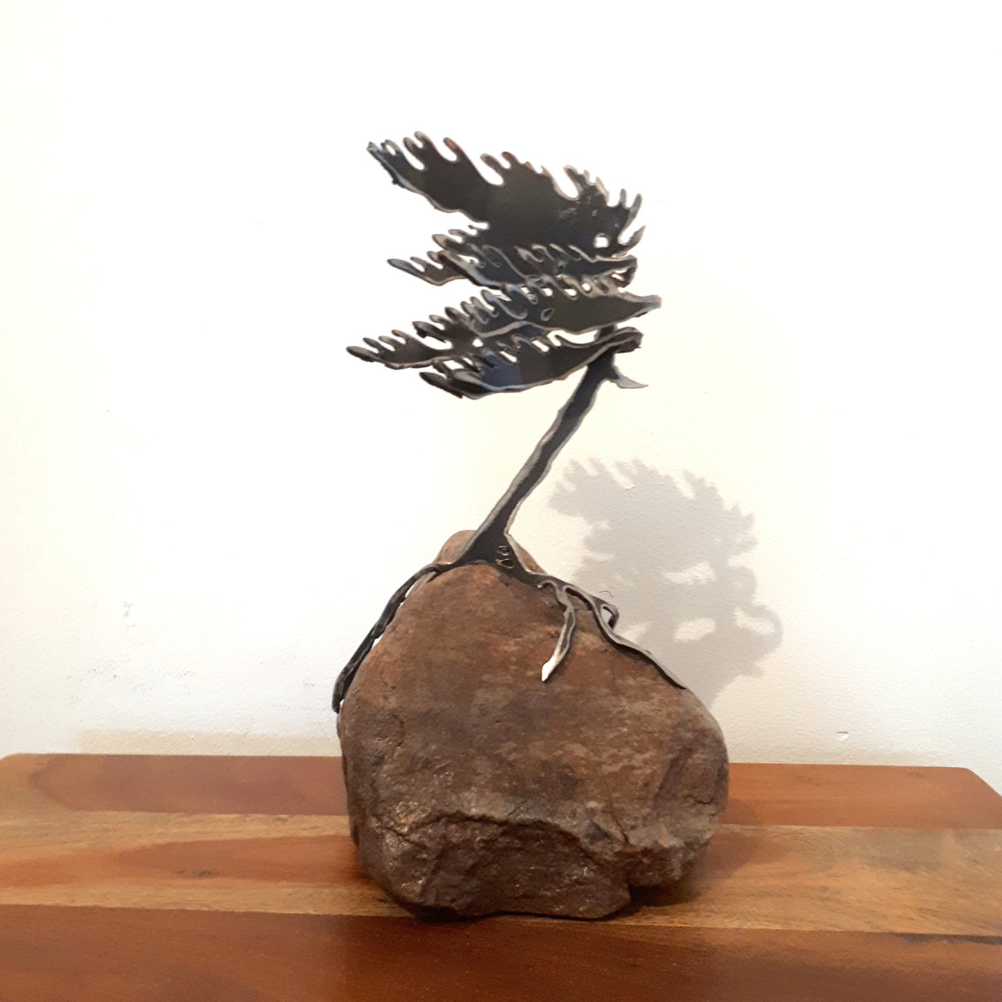 Steel Sculptures - Trees on Granite - from Cedar Lake Canada (by Cathy Mark)