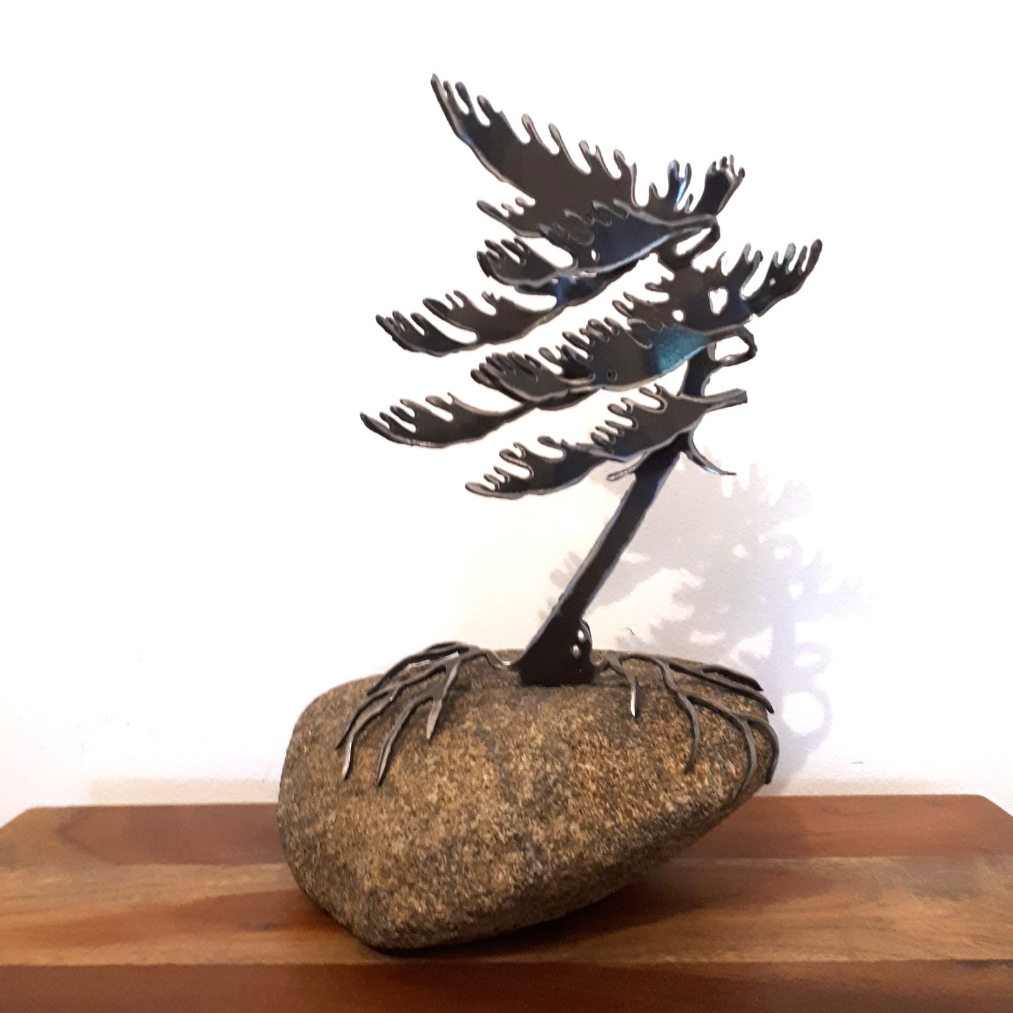 Steel Sculptures - Trees on Granite - from Cedar Lake Canada (by Cathy Mark)
