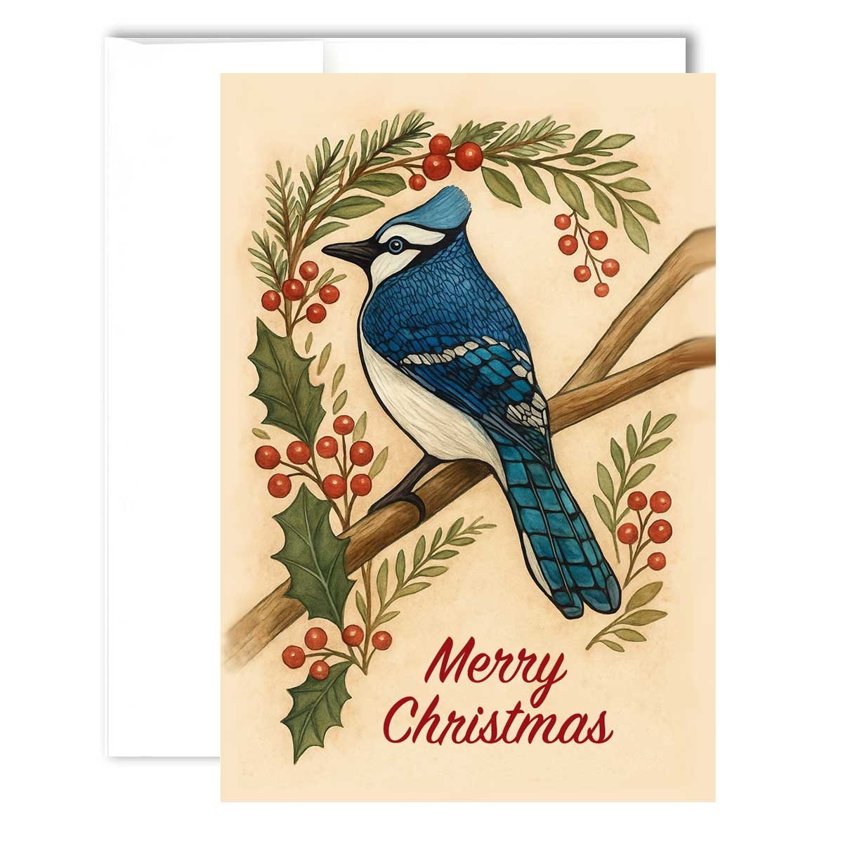 Greeting Card - Blue Jay - Christmas Edition