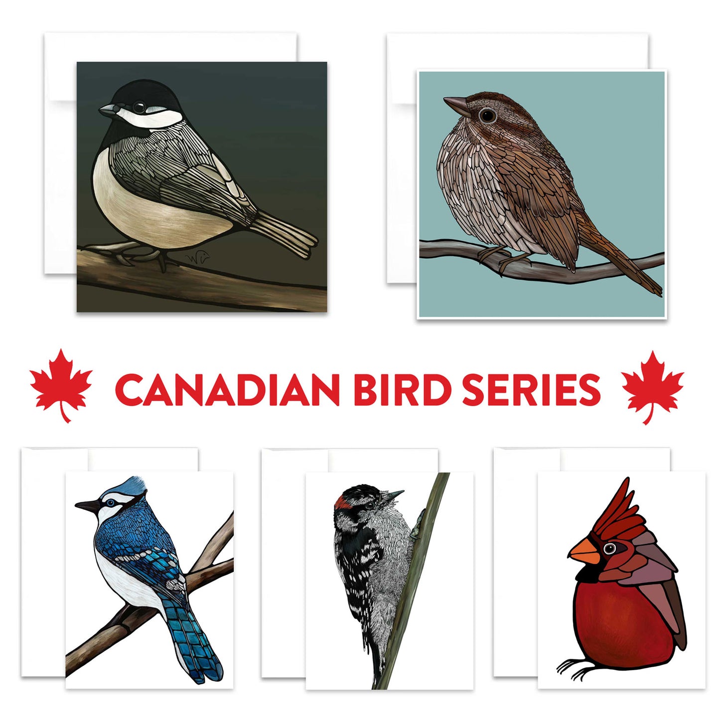 Pack of 5 Greeting Cards - Canadian Birds