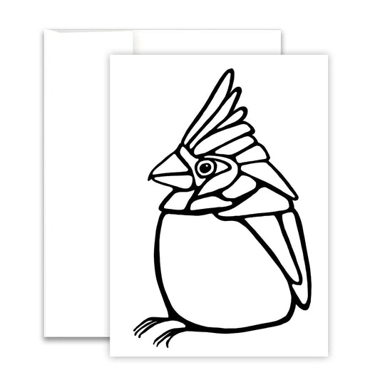 Colouring Greeting Card - Cardinal - Unperfekt-Studios
