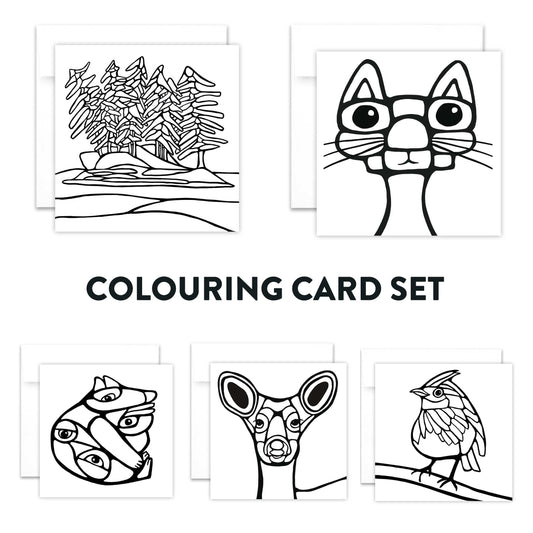 Pack of 5 Greeting Cards - Colouring Cards - Unperfekt-Studios
