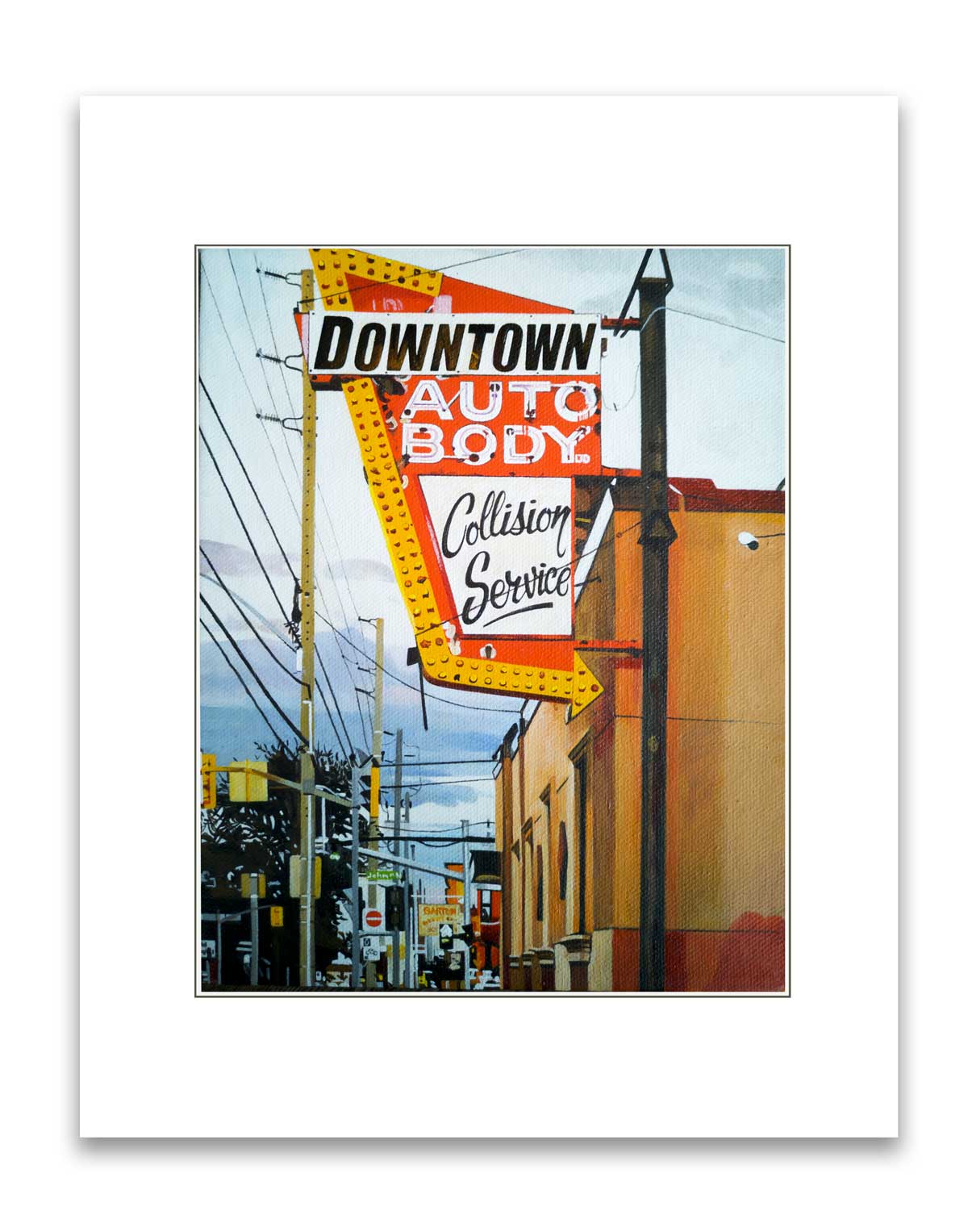 Signed & Matted Print - Downtown Auto (Cannon St. #2), Jen Robins