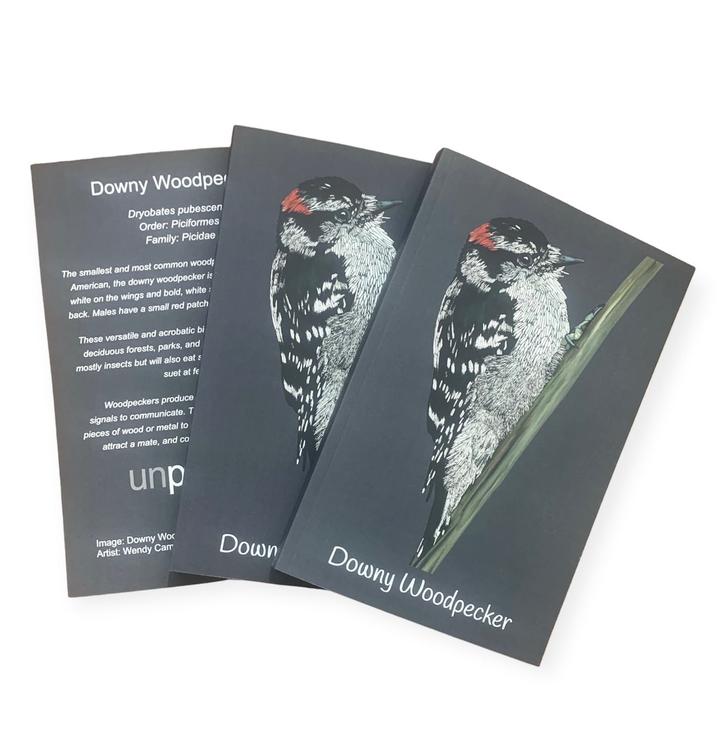 Notebook, Journal - Downy Woodpecker  (lined or unlined) - Unperfekt-Studios