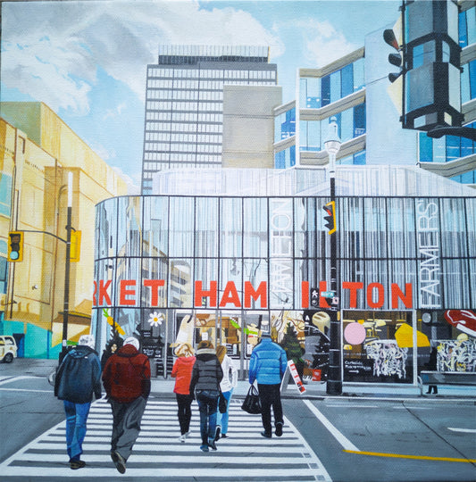 Hamilton Farmers’ Market, Acrylic on Canvas, Jen Robins