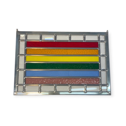 Stained Glass Panel, Pride Flag - 13” x 9” - Unperfekt-Studios