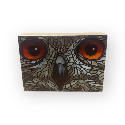 Print on Wood Block - Owl - Unperfekt-Studios
