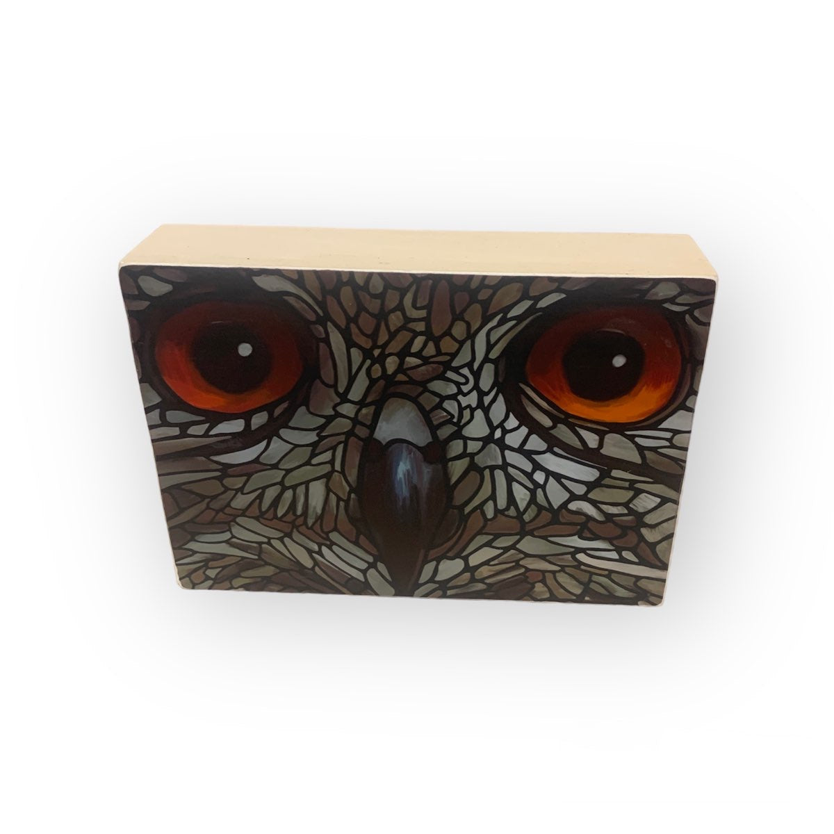 Print on Wood Block - Owl - Unperfekt-Studios