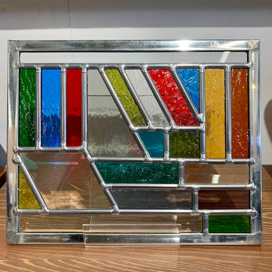 Stained Glass Panel, Abstract - 10.5” x 9” - Unperfekt-Studios