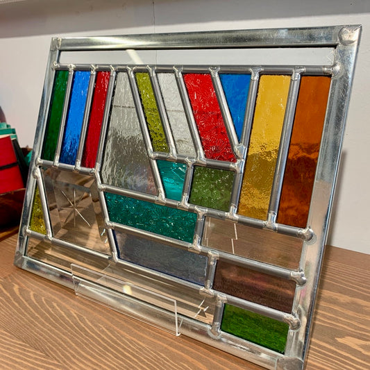Stained Glass Panel, Abstract - 10.5” x 9” - Unperfekt-Studios