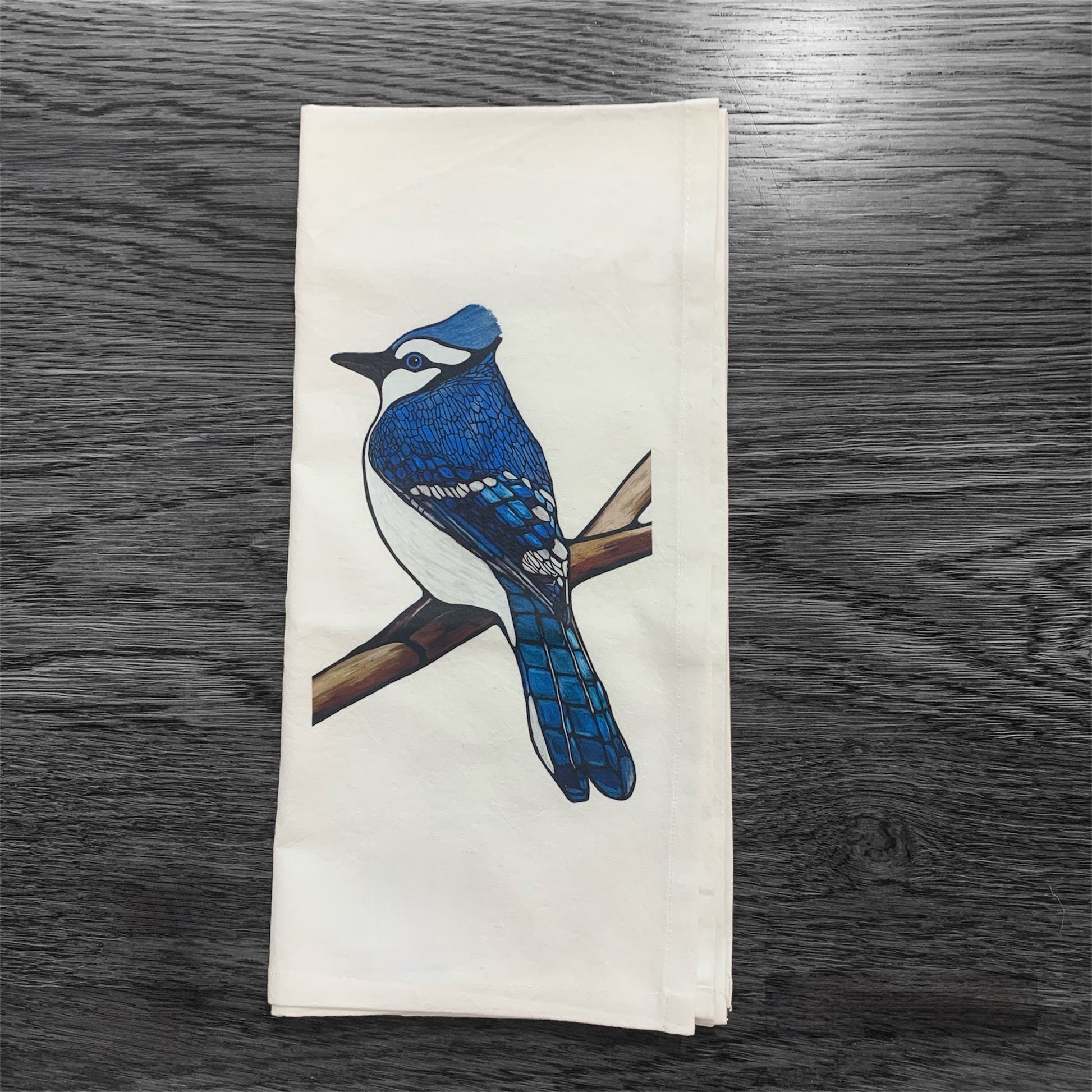 Flour Sack Tea Towel - 100% Organic Cotton - Blue Jay - Unperfekt-Studios
