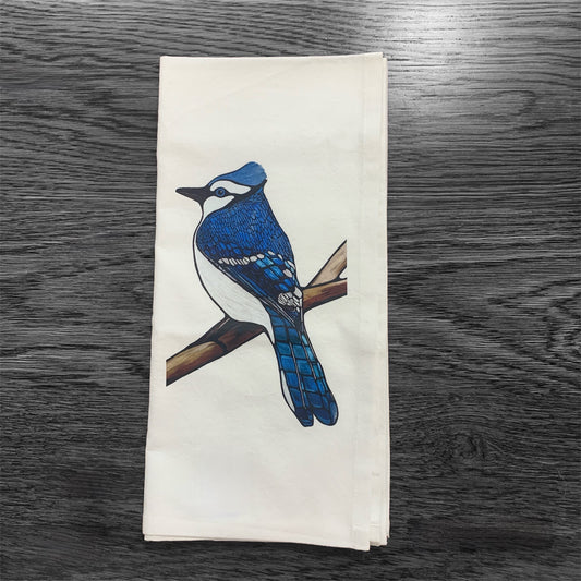 Flour Sack Tea Towel - 100% Organic Cotton - Blue Jay - Unperfekt-Studios