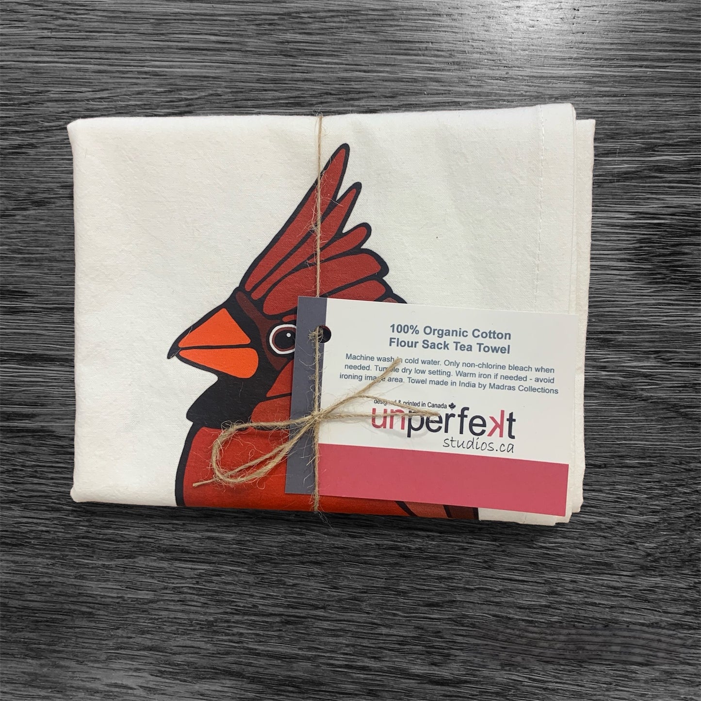 Flour Sack Tea Towel - 100% Organic Cotton - Cardinal - Unperfekt-Studios