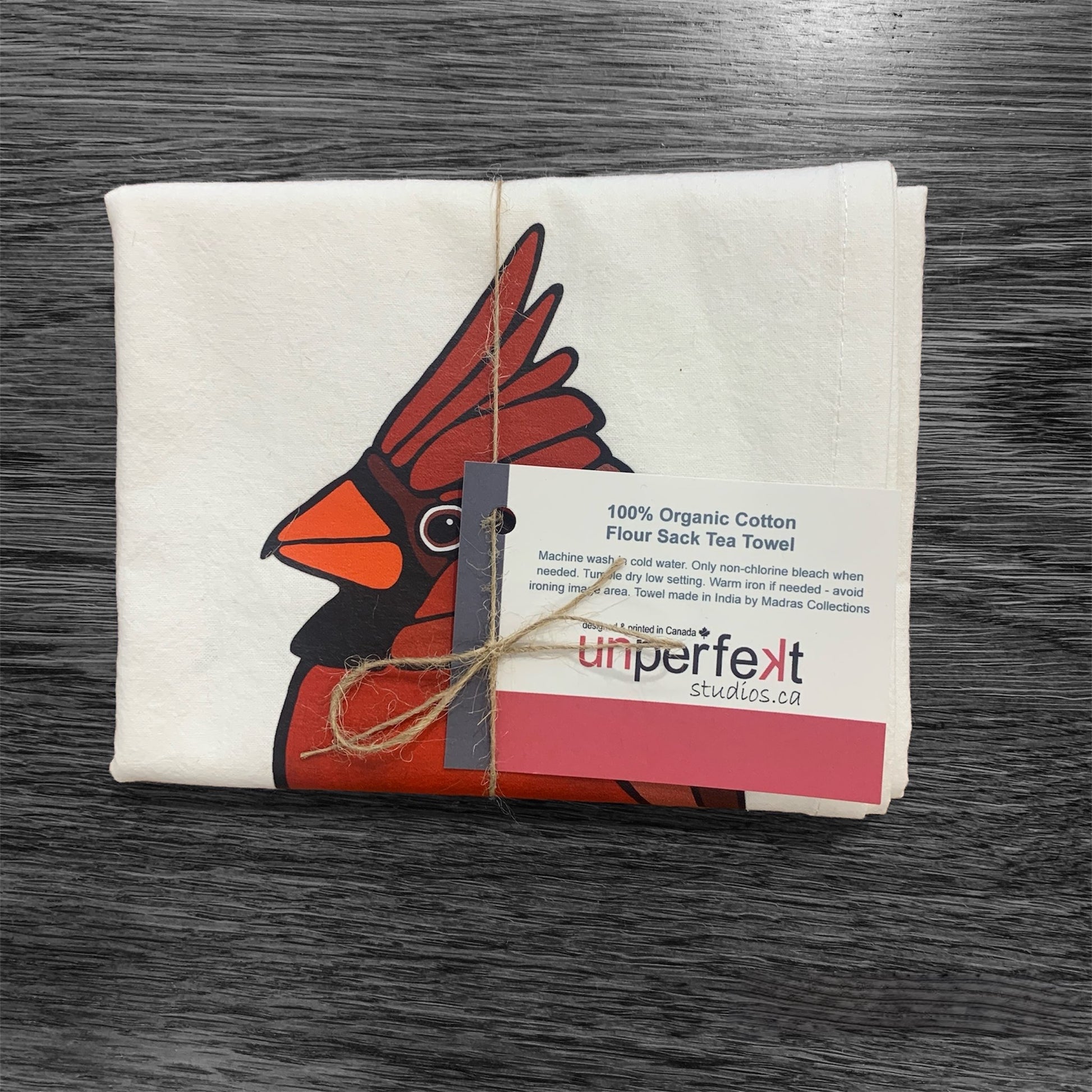 Flour Sack Tea Towel - 100% Organic Cotton - Cardinal - Unperfekt-Studios