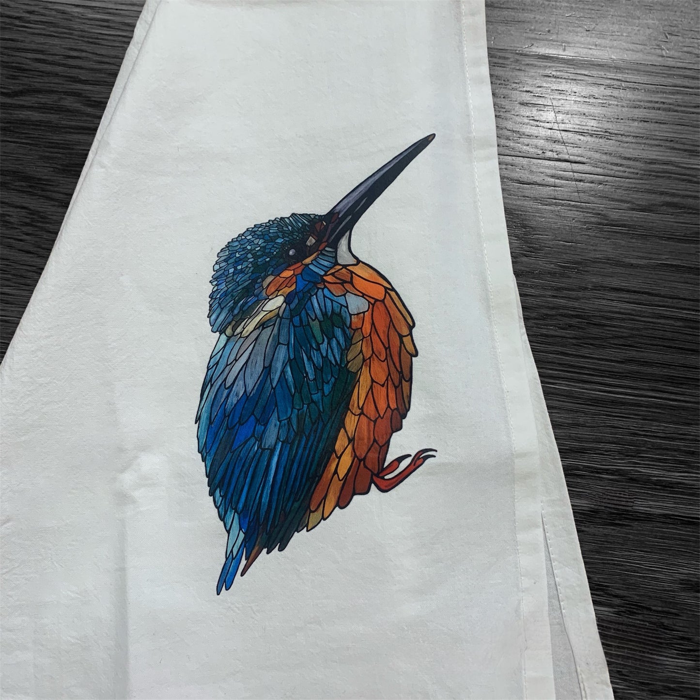 Flour Sack Tea Towel - 100% Organic Cotton - Kingfisher