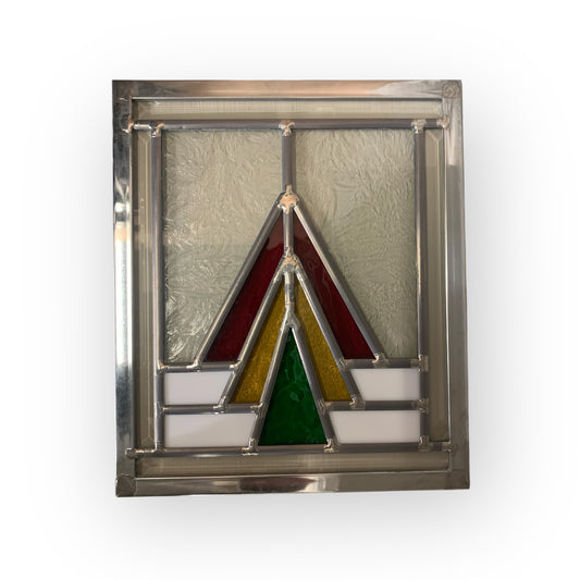 Stained Glass Panel, Three Trees - 9” x 10”