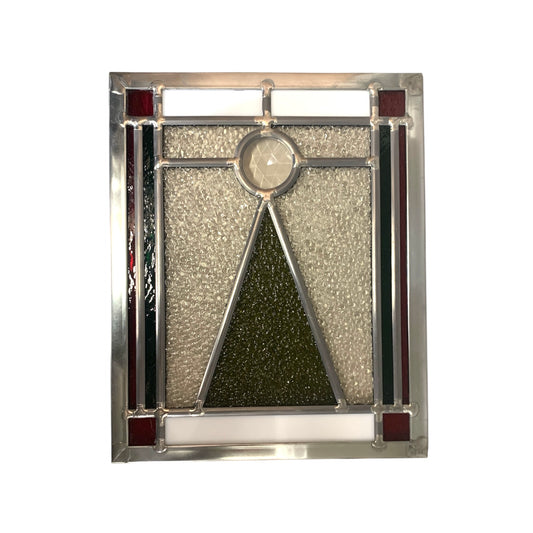 Stained Glass Panel, Tree with Star - 8.5” x 10.5”