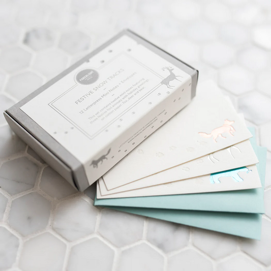 Mini Note: Animal Snow Tracks (Set of 12) - from Cedar Lake (Porchlight Press)