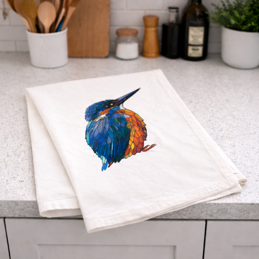 Flour Sack Tea Towel - 100% Organic Cotton - Kingfisher