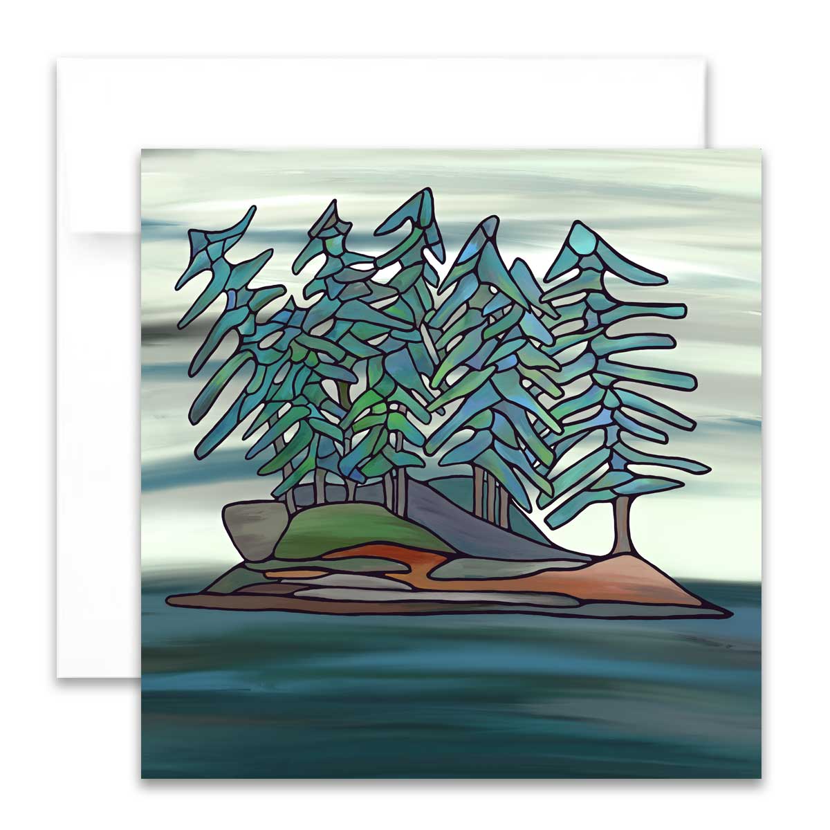 Colouring Greeting Card - Little Island - Unperfekt-Studios