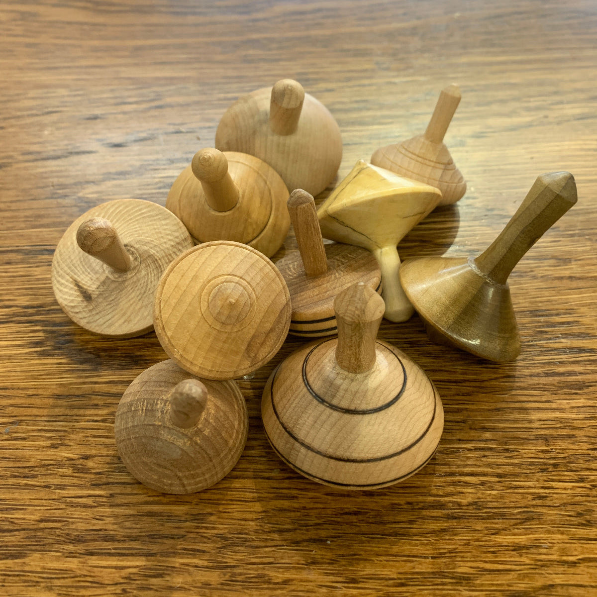 Natural Wood Handmade Spinning Tops