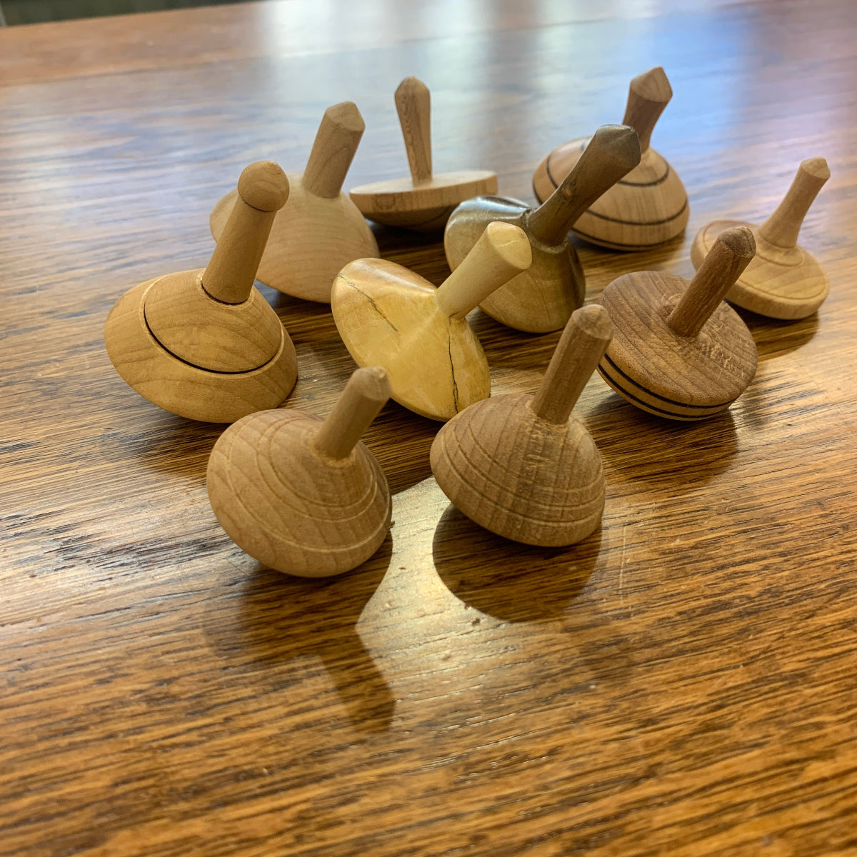 Natural Wood Handmade Spinning Tops 2