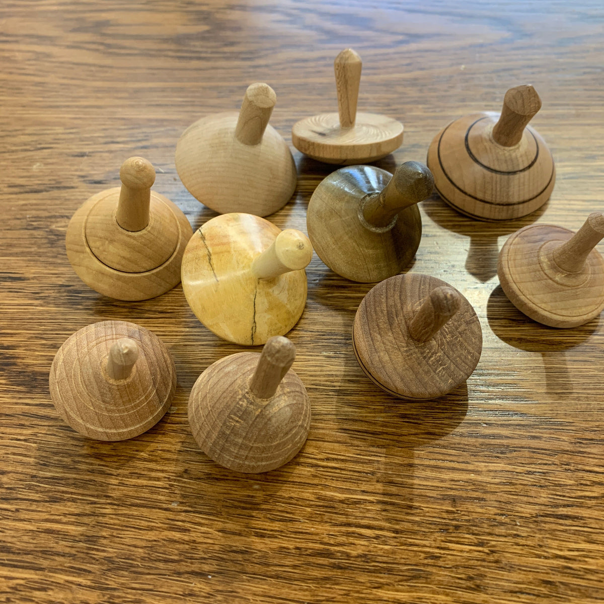 Natural Wood Handmade Spinning Tops 3