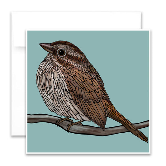 Greeting Card - Song Sparrow - Unperfekt-Studios