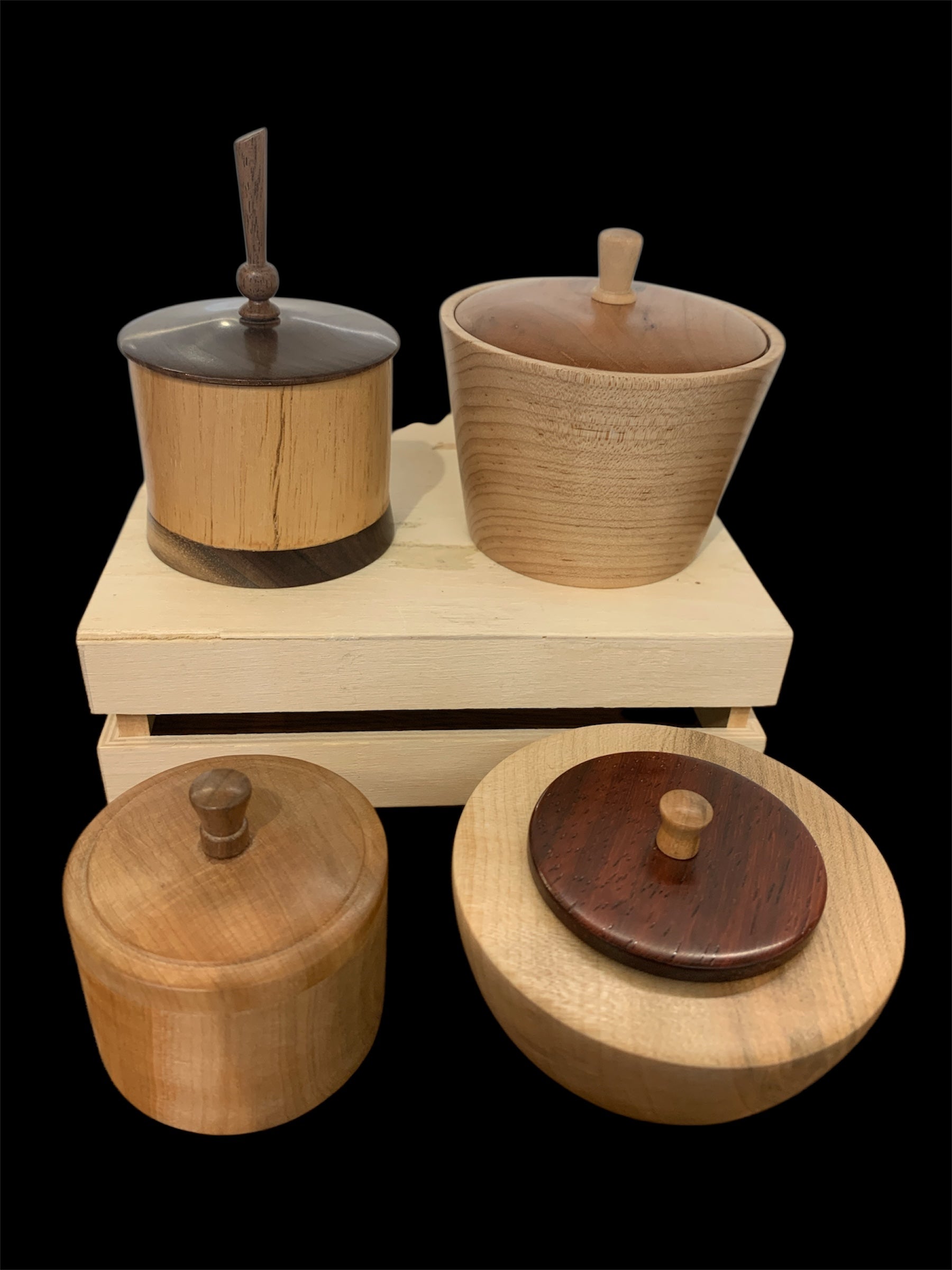 Wood Turned Lidded Bowls