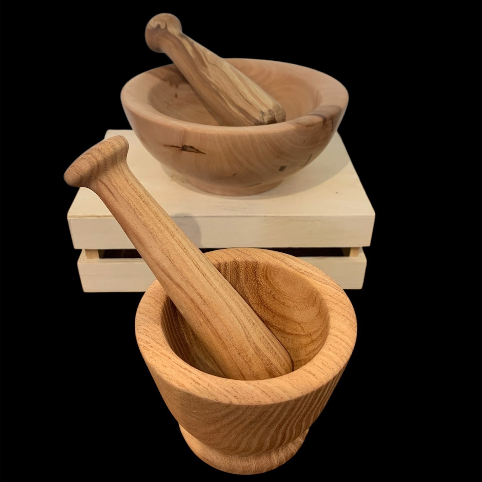 Wood Turned mortar and pestle