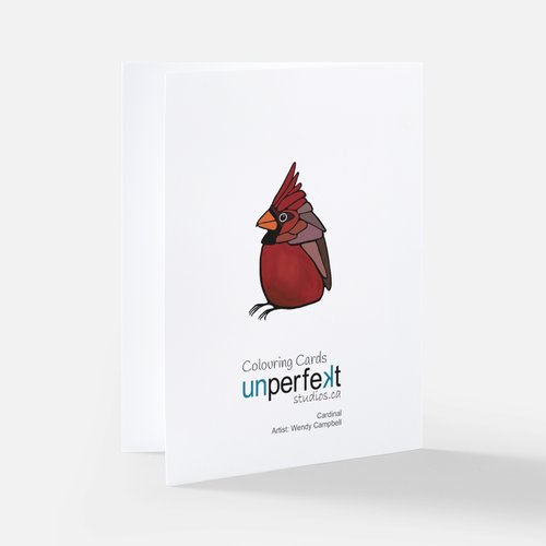 Colouring Greeting Card - Cardinal - Unperfekt-Studios
