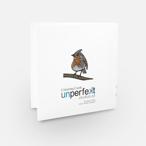 Colouring Greeting Card - European Robin - Unperfekt-Studios