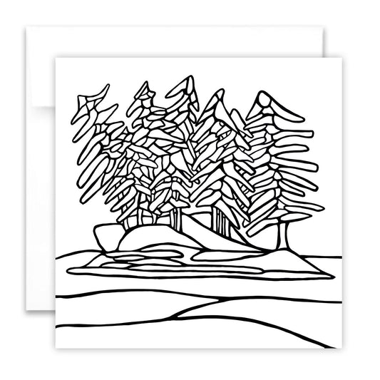 Colouring Greeting Card - Little Island - Unperfekt-Studios