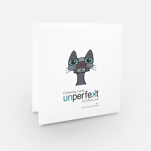 Colouring Greeting Card - Max the Cat - Unperfekt-Studios