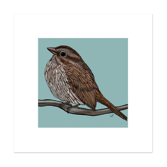 Signed & Matted Print - Song Sparrow - Unperfekt-Studios