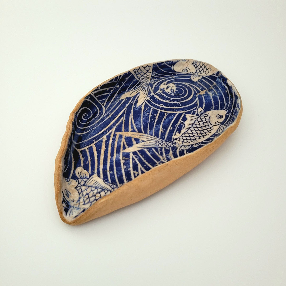 Spoon Rest, Koi Pond, Warm Brown Stoneware - Erin White