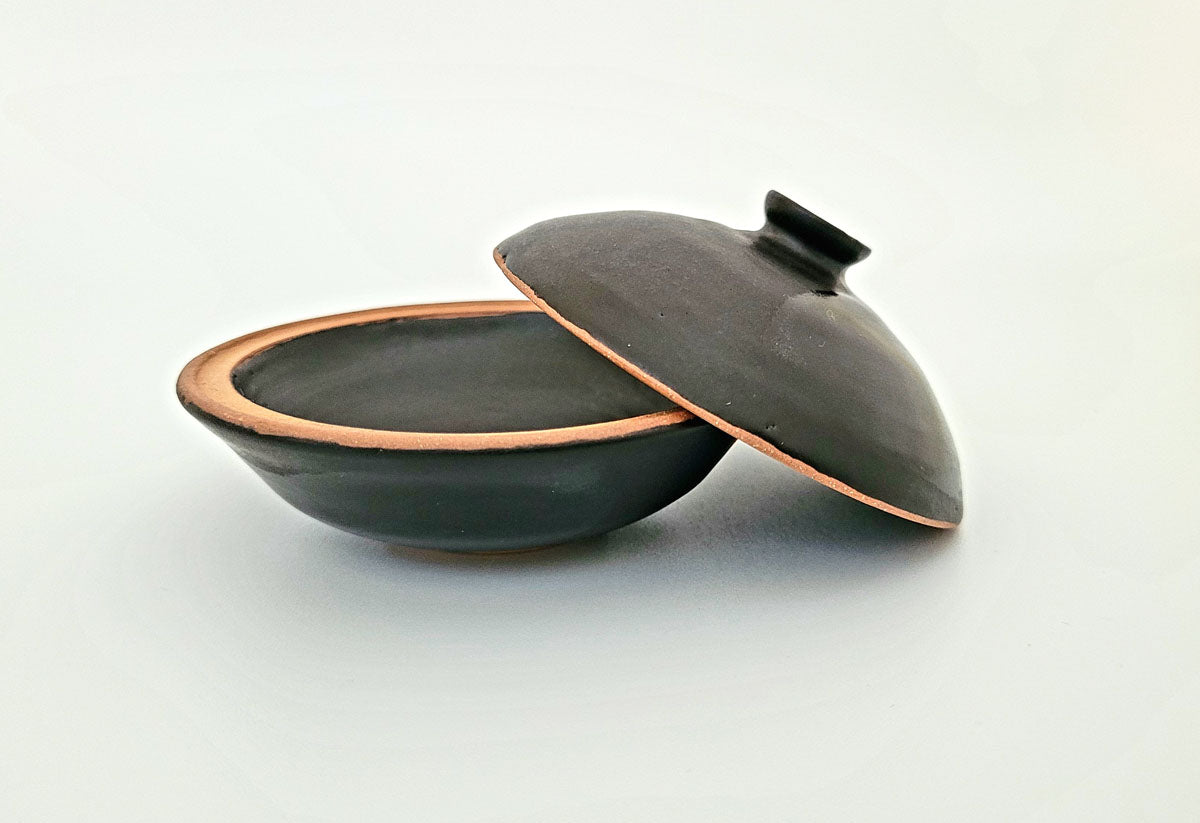 Petite Dish, Black - Warm Brown Stoneware - Erin White