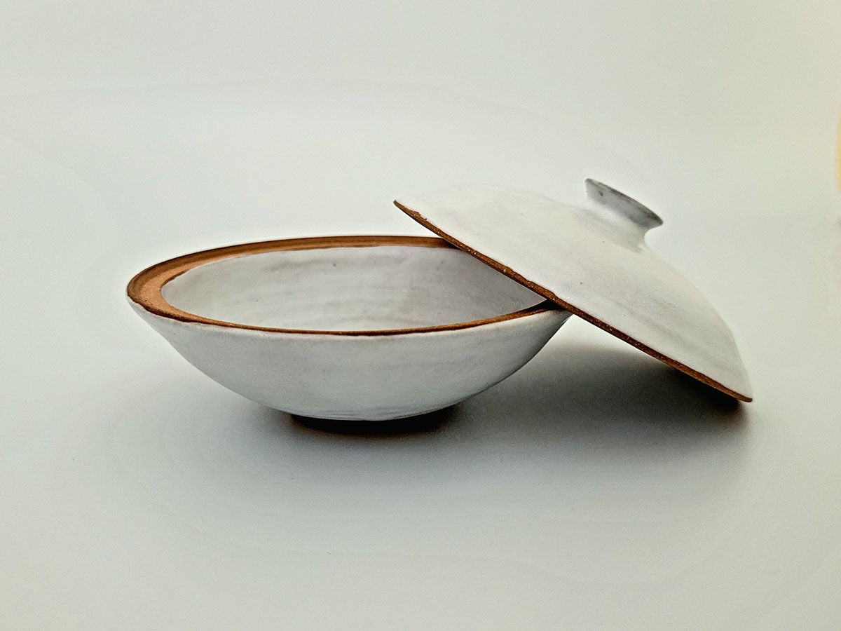 Petite Dish, White - Warm Brown Stoneware - Erin White