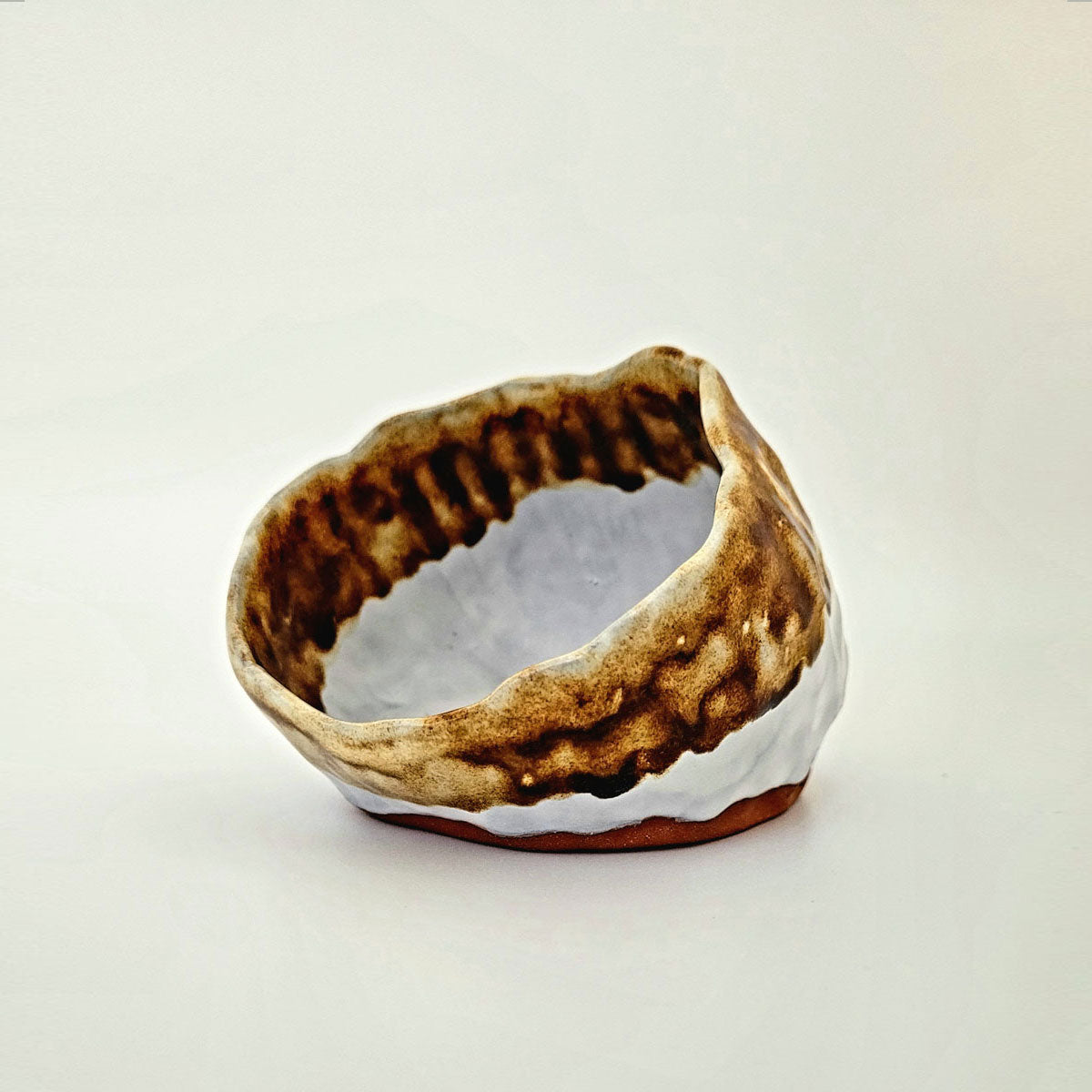 Pinch Pot Planter: Warm Brown Stoneware - Erin White