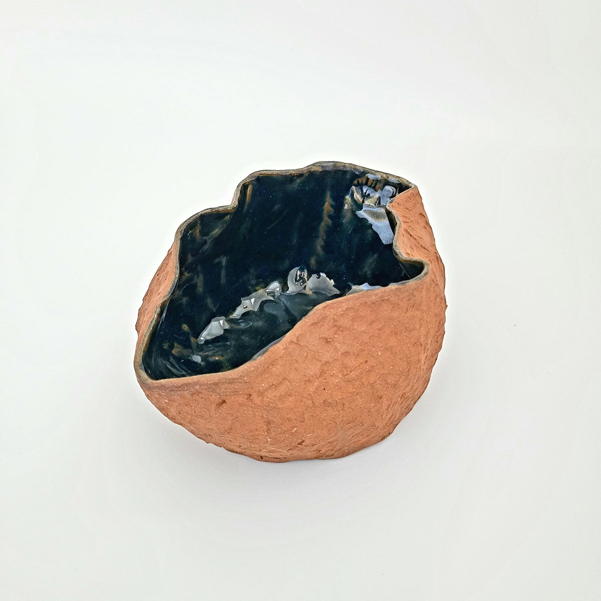Pinch Pot Bowl: Warm Brown Stoneware - Erin White