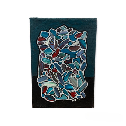 Chaos Theory, Blue/Red - Acrylic Painting - Wendy Campbell - Unperfekt-Studios