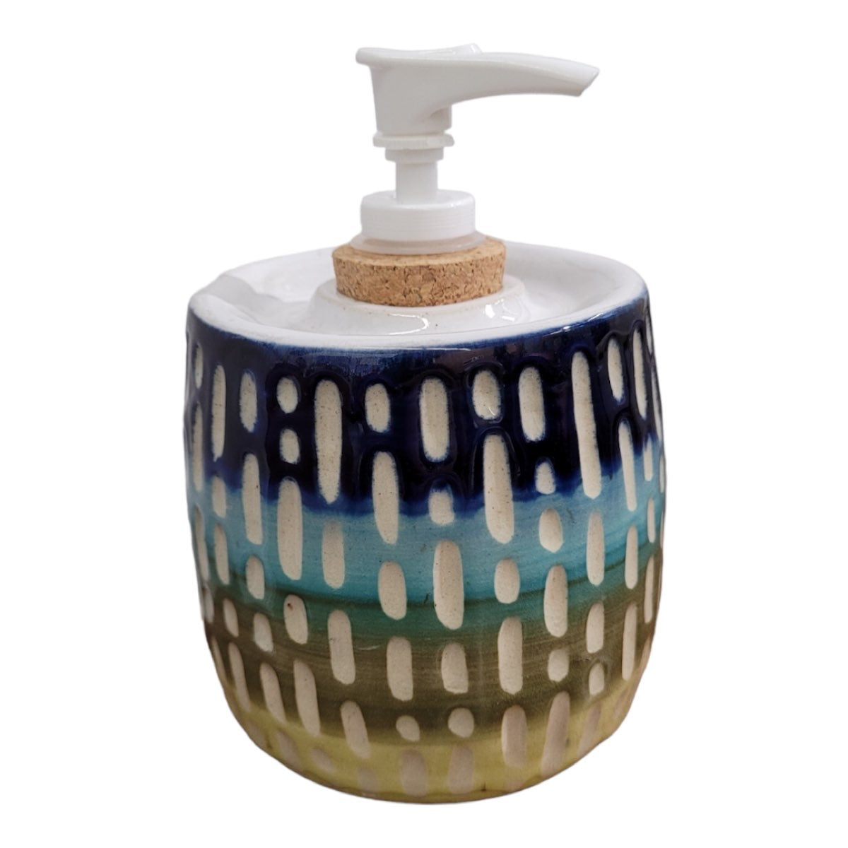 Oceania Soap Jar - White Stoneware - Erin White