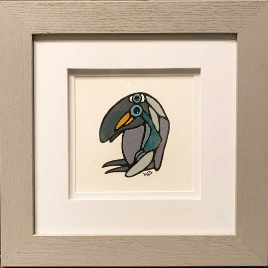 Feathered Friends - Acrylic on Paper, Framed - Wendy Campbell