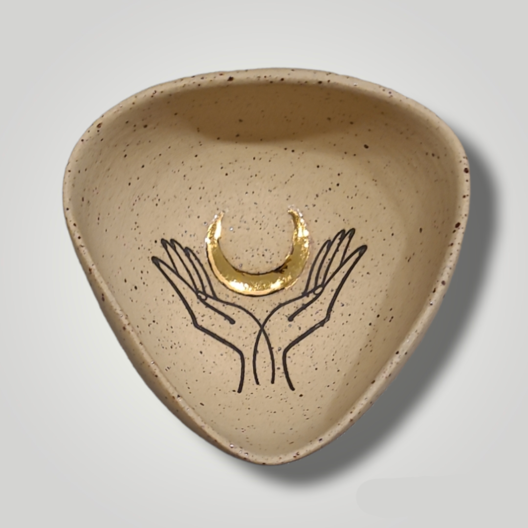 Triangle Bowl - Gold Moon, Speckle Stoneware - Erin White
