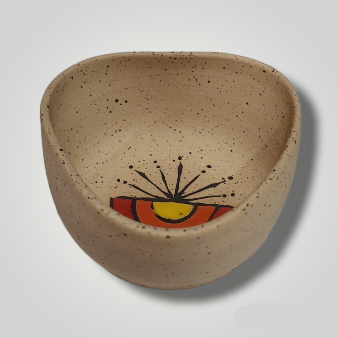 Triangle Bowl - Sunburst, Speckle Stoneware - Erin White