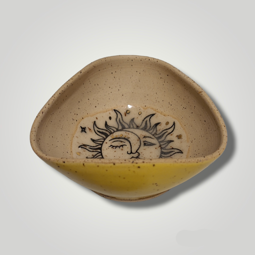 Triangle Bowl - Sun Moon, Speckle Stoneware - Erin White