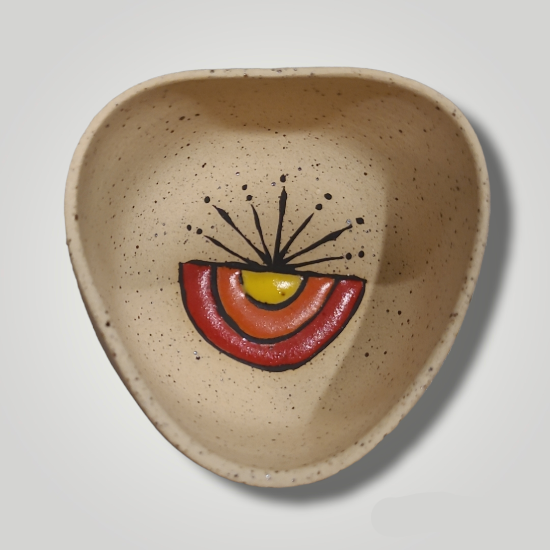 Triangle Bowl - Sunburst, Speckle Stoneware - Erin White